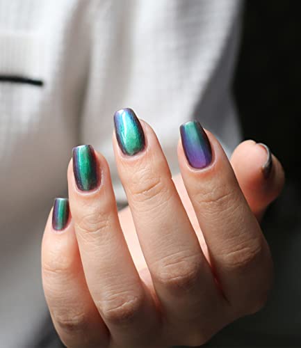 Douborq Sparkling Chrome Nail Polish,15Ml/0.52Fl Oz Holographic Chameleon Nail Polish Long-Lasting Shimmer And Iridescent Effect #TOP1