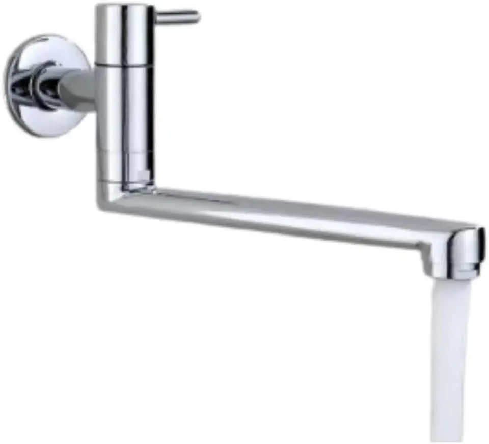 Torneira de Parede Preta para Cozinha ou Banheiro, Bica Longa, Design Minimalista, Alta Durabilidade (Prata) | Bica Longa, Design Minimalista, Alta Durabilidade