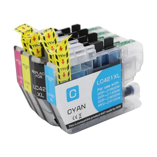 Cartouches d'encre LC421XL pour imprimante Brother DCP-J1050DW jet d'encre couleur