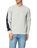 Champion Herren Color Block Crewneck Pullover, grau meliert, S