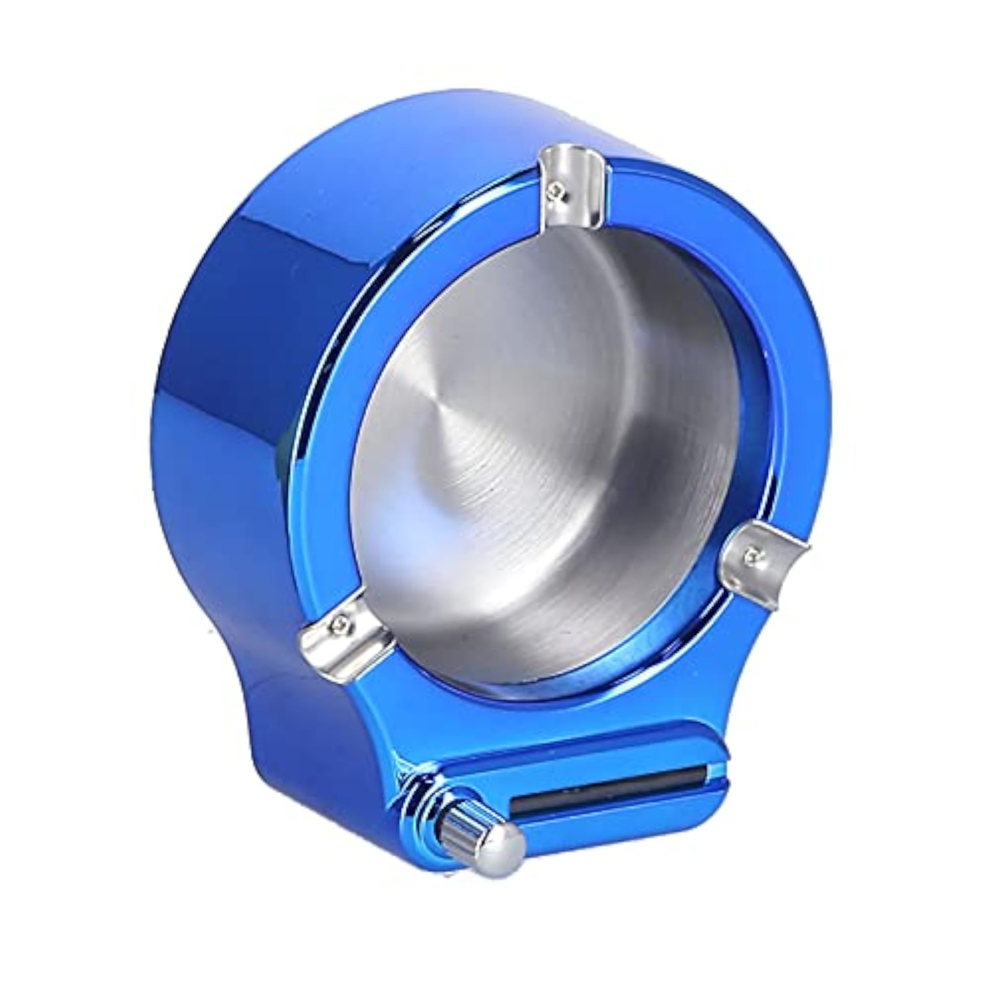 Durable Lighter Ashtray with 3 Slots, Blue