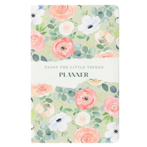 Image of LAURET BLANC 12Months Undated Planner, 12 Monthly Spreads, 52 Weekly Spreads, Habit Tracker, Utility Pages, Paperback (Enjoy The Little Things.)
