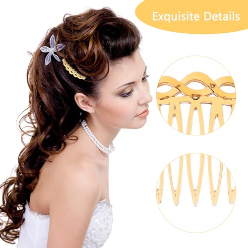 12 peças pente lateral francês pente de plástico para cabelo lateral torcido transparente estilo fra