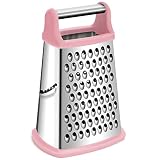 Rainspire Professional Box Grater, Cheese Grater Box for Kitchen Stainless Steel with 4 Sides, Chees