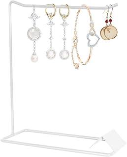 ジュエリースタンド ディスプレイネックレスホルダー ショージュエリー ハンギング用 メタル 卓上ジュエリーオーガナイザータワー ネックレスホルダー ネックレスオーガナイザー ジュエリー収納ホルダースタンド ロングネックレスペンダント ブレスレット アクセサリースタンド ジュエリースタンド ディスプレイ 飾り 玄関小物 ネックレス ピアス イヤリング ホルダー おしゃれ (ホワイト)