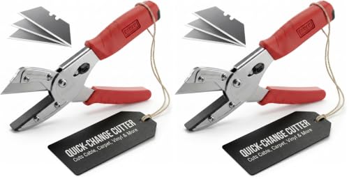 Image of RONAN Multi-Cut Quick Change Utility Cutter, Razor Sharp Multipurpose Cutting Tool Cuts Cable, Wood, Carpet, Laminate Tile, Vinyl, Rubber, Shrubs, For Professionals and DIY (Pack of 2)