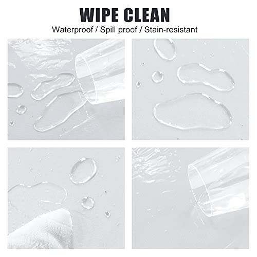 Image of sancua Clear Plastic 100% Waterproof Round Tablecloth - 54 Inch - Vinyl PVC Table Cloth Protector Oil Spill Proof Wipe Clean Table Cover for Dining Tables, Parties & Camping, Crystal Clear