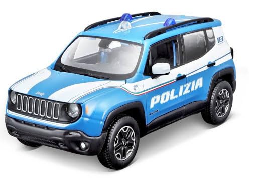 CARATTERISTICHE TECNICHE: Scopri l'emozione dell'autenticità con il nostro prodotto da collezione! Con il modello in scala della Jeep Renegade con livrea Polizia, dotata di portiere e cofano apribili, puoi esplorare l’accuratezza dei dettagli e delle finiture interne.