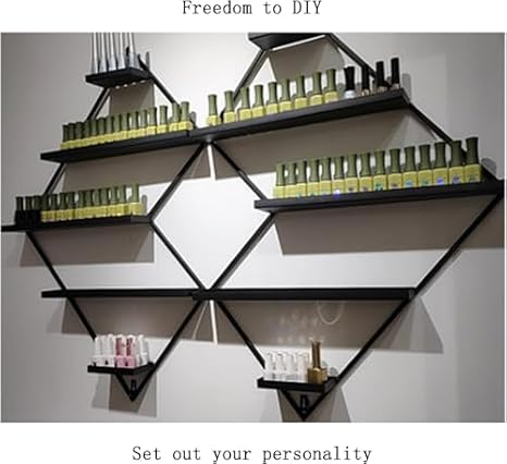Wall Mounted Nail Polish Rack - Multifunctional Polygonal Organizer for Beauty & Nail Shops, Perfume Holder - Space-Saving Storage Solution (White)