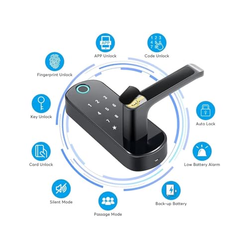Serrure de porte intelligente étanche à code et empreinte - 4