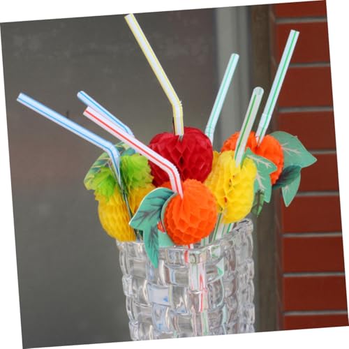 24 pitillos plásticos desechables coloridos 3D para fiesta miniatura 5