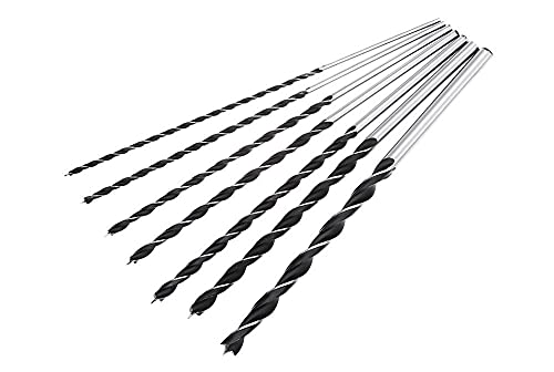 Juego 7 piezas brocas madera 12" 300mm extra largas miniatura 1