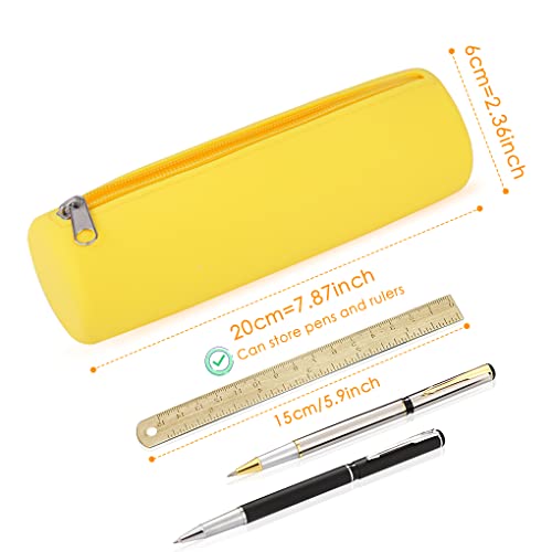 Image of Oyachic Small Slim Pencil Case Pen Pouch Aesthetic Estuche para Lapices Silicone Pencil Pouch Cute Pen Bag with Zipper Organizer for Women