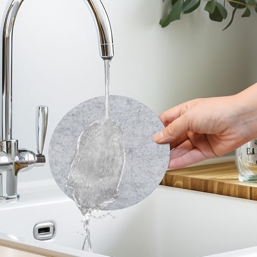 SOSMAR 8 Stück Filzuntersetzer Filzunterlage für Töpfe, Gläser, Teller und Vasen - Rund Ø 15cm x 5mm Untersetzer Filz Tischschoner Tischuntersetzer (Hellgrau)