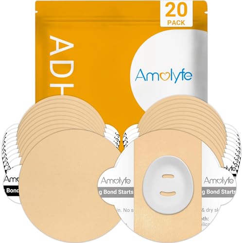 Dexcom G7 & Stelo Over Patches Waterproof, Amolyfe 20 Pack Dexcom G7 Overpatches, Bump-Proof with Hard Cap, Breathable, Medical Adhesive, 10-Day CGM Protection (Beige)