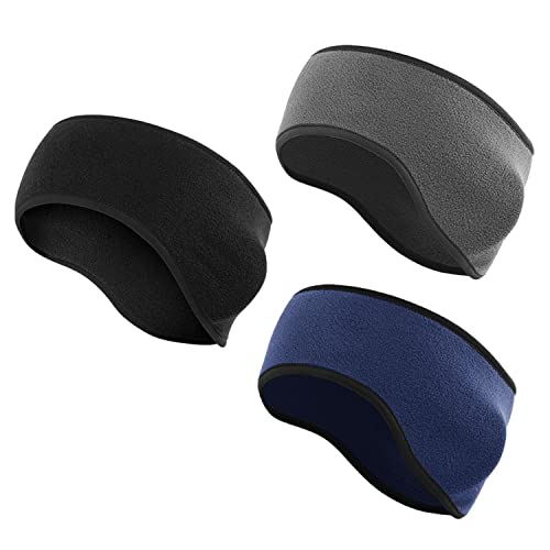 Zimowe opaski sportowe na uszy unisex, polarowe, 3 szt.