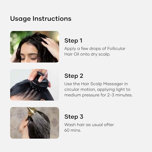 Image of Cureskin Follicular Hair Oil + Scalp Massager | Nourishing & Strengthening Combo with Annatto, Buriti & Pracaxi Oil | Reduces Hair Fall & Improves Scalp Health