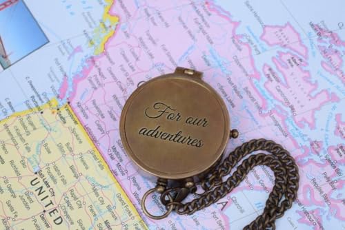 Brújula de trabajo personalizada de latón con mensaje grabado, herramienta de navegación estilo vintage para boda, padrinos, Día del Padre, regalos de graduación miniatura 5