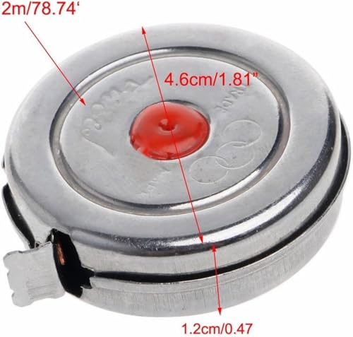 Cinta métrica retráctil mini 2m acero inoxidable miniatura 6