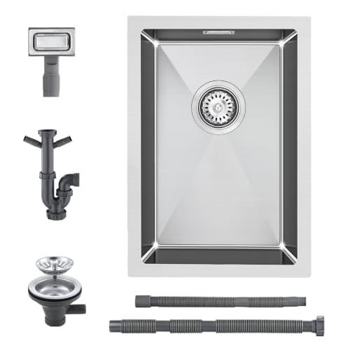 KEOKBON 304 Stainless Steel Kitchen Sink 35x50cm, Brushed