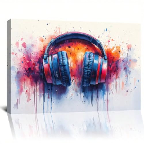 Elements musicaux sur toile pour decorer un mur vide de chambre d'ado