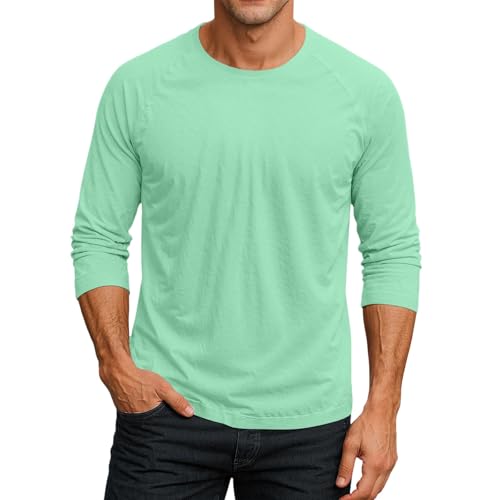 3/4 Sleeve T Shirts for Men Casual Crewneck Three Quarter Sleeve Baseball T-Shirts Tops 2025 Loose Fit Tee Blouses
