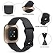 2 Pack Bands Compatible With Fitbit Versa 4 / 3 / Sense/Sense 2, Soft Silicone Sports Bands Replacement Straps for Men Women (Black+Black, Small)