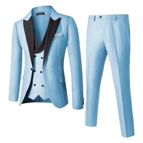 Tuxedo Men Suits Regular Fit 3 Piece Suit Blazer Vest Pants Men Suit Set for Wedding Prom Dinner Tuxedos