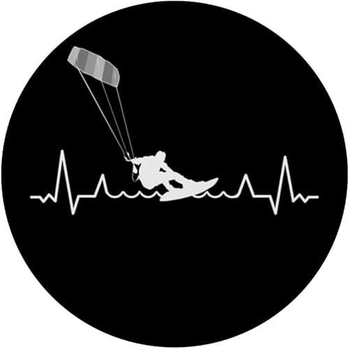 Miniatura 3 de Kitesurfer Kiteboard Kitesurfing Heartbeat Kitesurf PopSockets Standard PopGrip