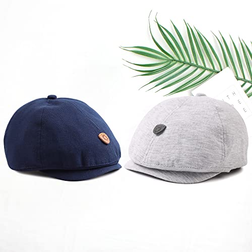 Yuoahcn Toddler Baby Newsboy Caps Kids Driver Beret Cap Hat Flat Pageboy Hats 6-24M Boys Girls(Navy, 50Cm) #TOP6