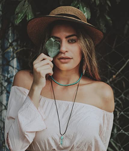 Aobei Pearl Gemstone Beaded Choker Necklace for Women Boho Turquoise/Cultured Freshwater Pearls/Garnet/Amazonite Jewelry2