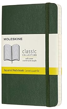 Hardcover Moleskine Notebook, Pocket, Squared, Myrtle Green, Soft Cover (3.5 X 5.5) Book