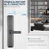 Cerradura inteligente Sophies sin llave con manija, cerradura WiFi, control por app Tuya - cerradura para puerta principal con teclado y contraseña anti-espionaje, gris 8