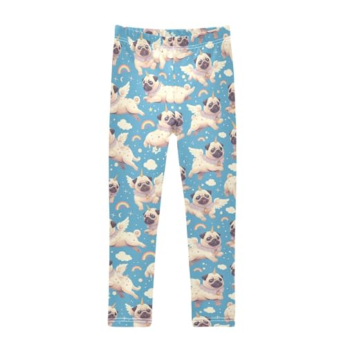 Cute Pugs Girls' Leggings Toddler Doodles Unicorn Horns Kids Yoga Pants Dance Active Tights 4T