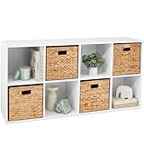 Best Choice Products 8-Cube Storage Organizer, 13.5in Shelf Opening, Bookcase, Display Shelf, Customizable w/ 2 Removable Back Panels – White