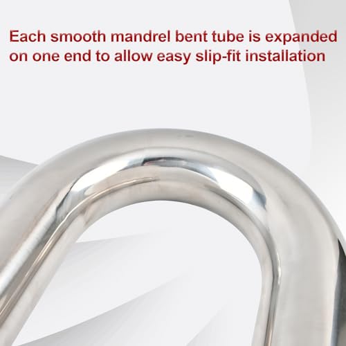 BIGREAT 2.5'' Inch DIY Custom Mandrel Exhaust Pipe Tube Pipe Industry Pipe,48'' Straight Pipe,2.5'' OD Straight & Mandrel Bend Pipe(45/90/180 Degree) Kit,T304 Stainless Steel,Universal Fitment-8PCS by BIGREAT - Image 7