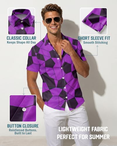 Image of 99TIMORO Funny Film Summer Button Down Shirt Men Short Sleeve Top