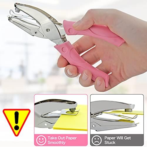 Hole Punch for Paper Crafts-Single Shape Metal Handheld Portable for Card Making Pink 1/4 Inch(Heart)