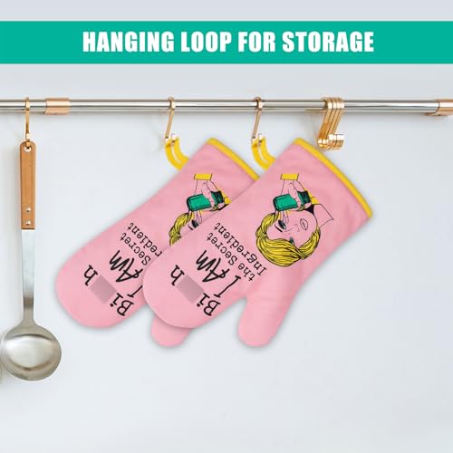 Miracu Oven Mitt, Funny Kitchen Cooking Oven Mitts, Pink Kitchen Accessories, Cute Baker Stuff, Baking Gifts for Women Mom, House Warming Gifts New Home Apartment, for Christmas Birthday Housewarming - Thumbnail 6
