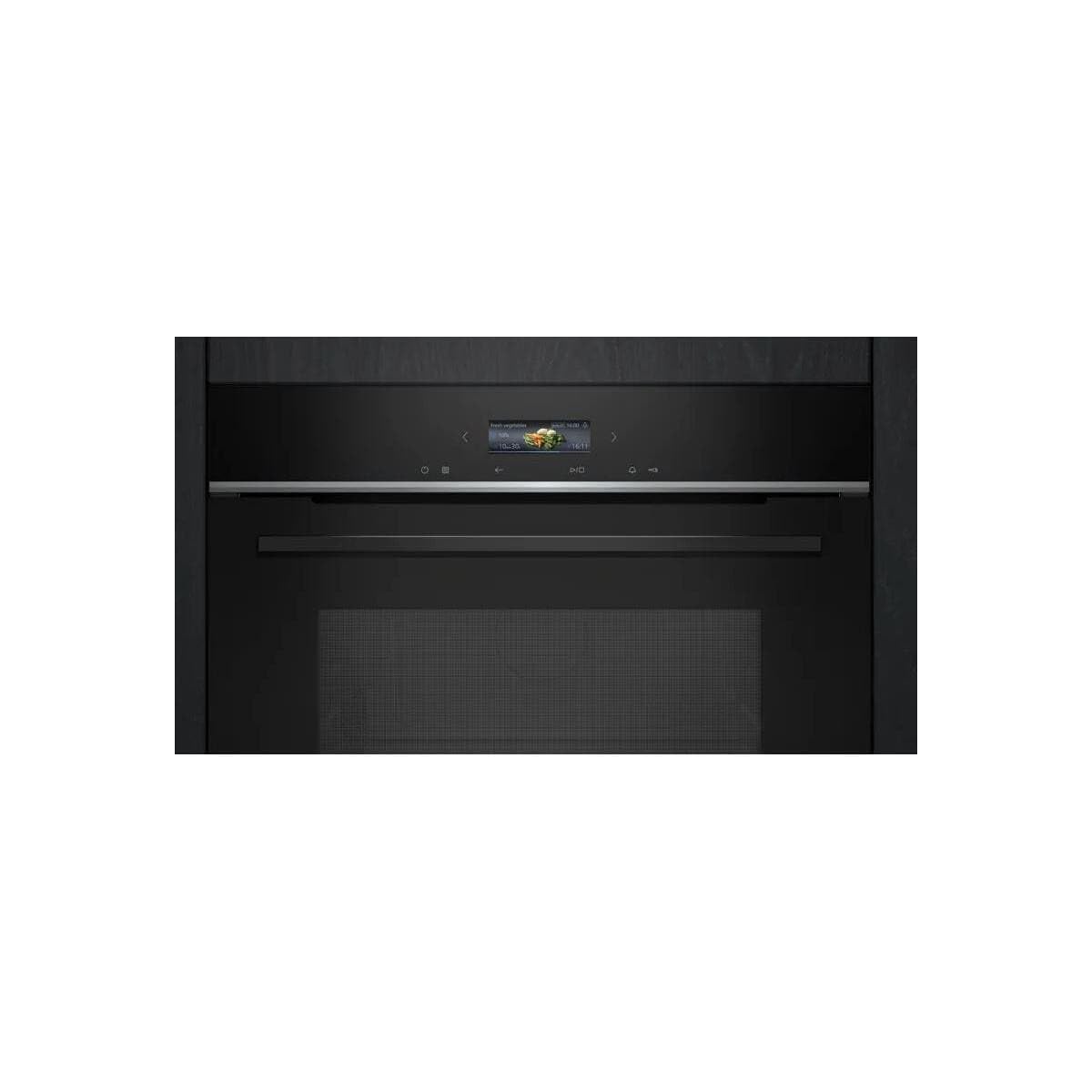 Siemens CE732GXB1 iQ700 forno a microonde da incasso, 60 x 45 cm, nero, cookControl10, programmi automatici, humidClean Plus, pulizia degli interni, tecnologia inverter Microonde, porta a microonde