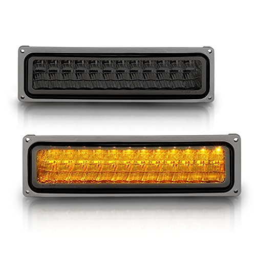 AmeriLite Smoke LED Parking Turn Signal Lights Set For Full Size/Blazer/Suburban : Sierra/Yukon - Passenger and Driver Side