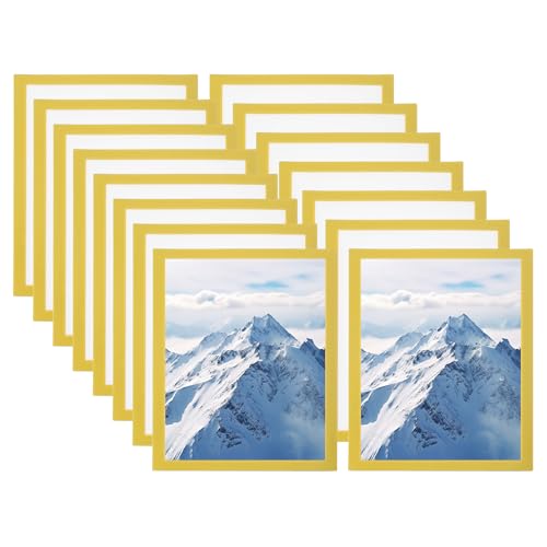 Cadre photo A4 magnétique support mural adhésif porte affiche lot de 15 or