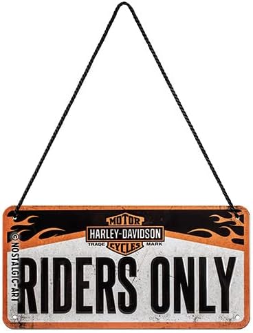 Nostalgic-Art Harley Davidson-Riders-Gift Idea for Motorcyclists, Metal, Decorative Vintage Design, 10 x 20 cm