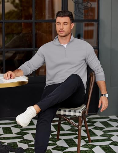 Pull fermeture éclair homme col montant polo affaires chic - 5