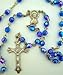 Catholic Brands Light Blue Aurora Borealis Style Glass 6MM Bead Rosary With Virgin Mary Center