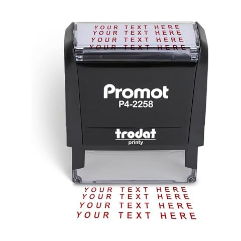 Promot Self Inking Personalized Stamp - Up to 4 Lines of Personalized Text, Custom Address Stamp, Office Stamps, Customized Stamp, Custom Stamps Self Inking with Easy to Change Ink Cartridge (Large) Cover