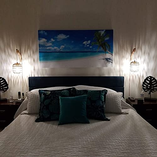 Image of Frideko Rattan Wall Lamp with Plug in Cord Hand Woven Plug in Wall Sconces Paper Rope Wall Light Farmhouse Wall Sconce Wall Mounted Light Boho Wall Sconces Wall Lighting for Bedroom Living Room
