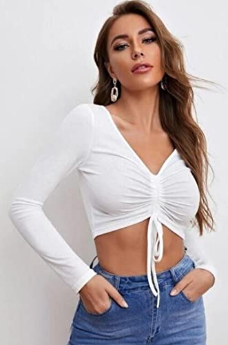 Image of Casual Regular Sleeves Solid Women Crop Top