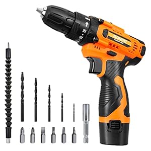 IRONFIST Cordless Drill Driver 12V Lithium Battery Screwdriver Home Use DIY with Led Light with Screw Bits
