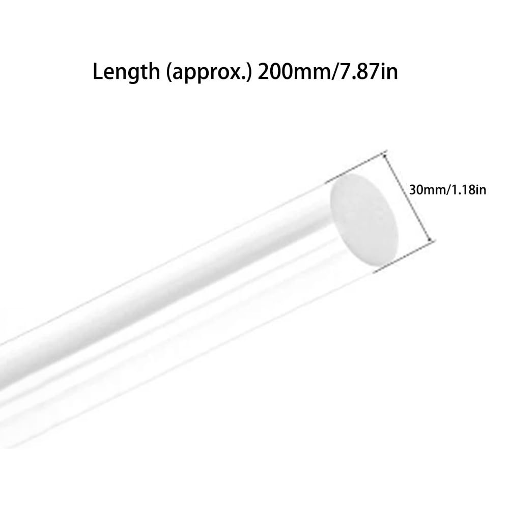 Przezroczyste pręty akrylowe, Pręty okrągłe, pełne, akrylowe, średnica 6 mm-30 mm, długość 200, opakowanie 10 sztuk(Dia30mm)